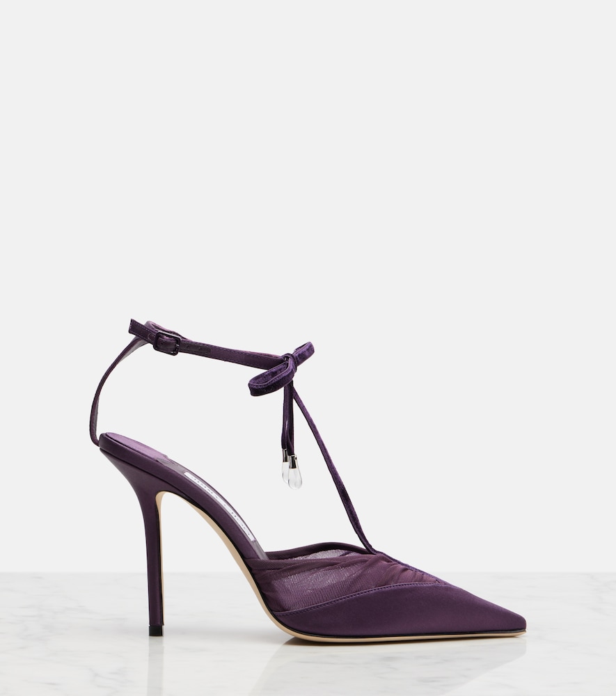  Jimmy Choo Jimmy Choo Pumps Afia 100 Aus Satin Mit Samt 