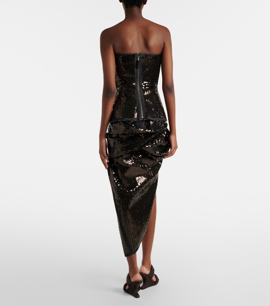  Rick Owens Rick Owens Sequined Denim Bustier Top 