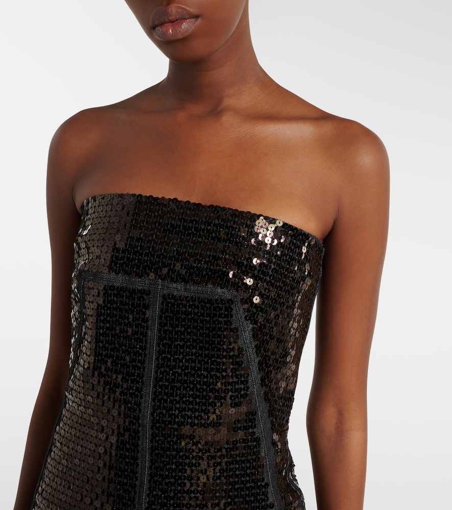  Rick Owens Rick Owens Sequined Denim Bustier Top 