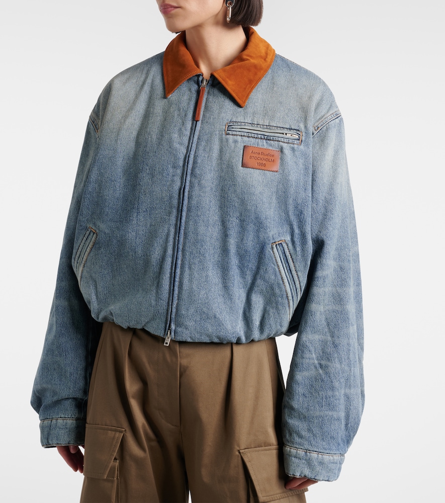  Acne Studios Acne Studios Okra Suede-trimmed Denim Blouson Jacket 