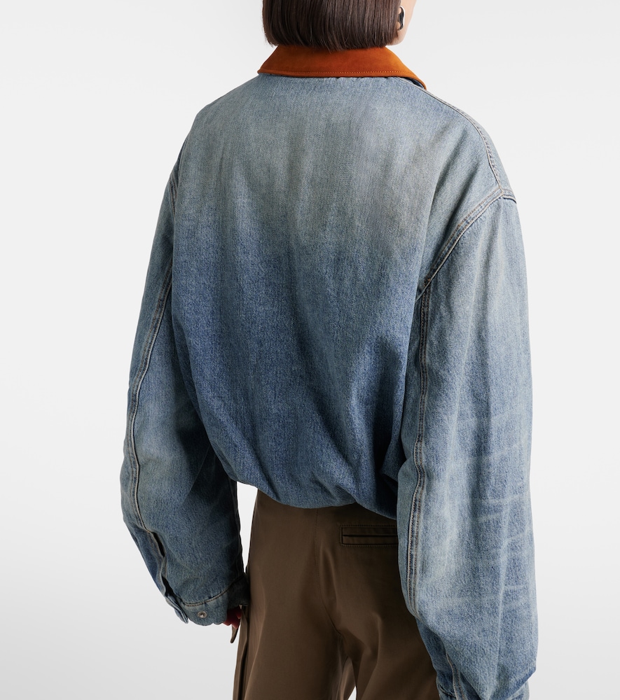  Acne Studios Acne Studios Okra Suede-trimmed Denim Blouson Jacket 