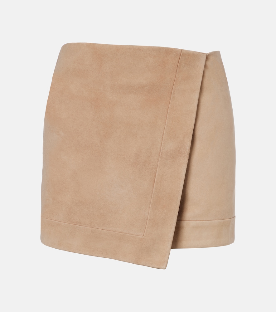 Balmain Suede Wrap Skirt
