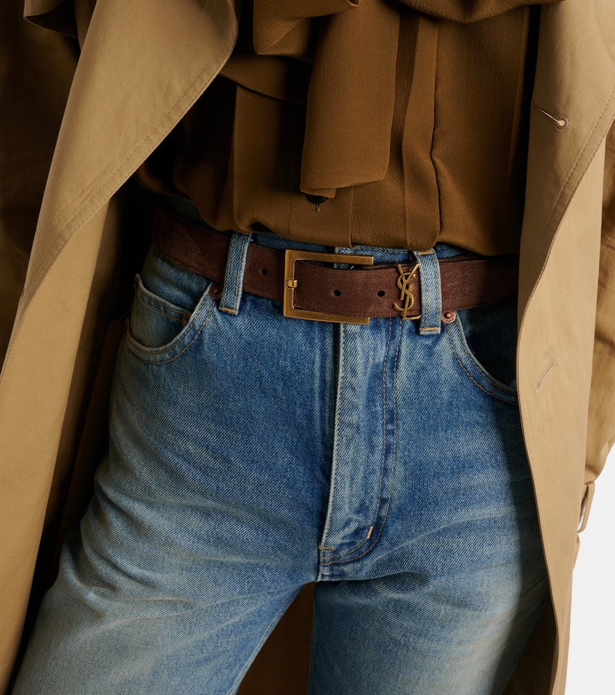  Saint Laurent Saint Laurent Gürtel Cassandre Aus Veloursleder 