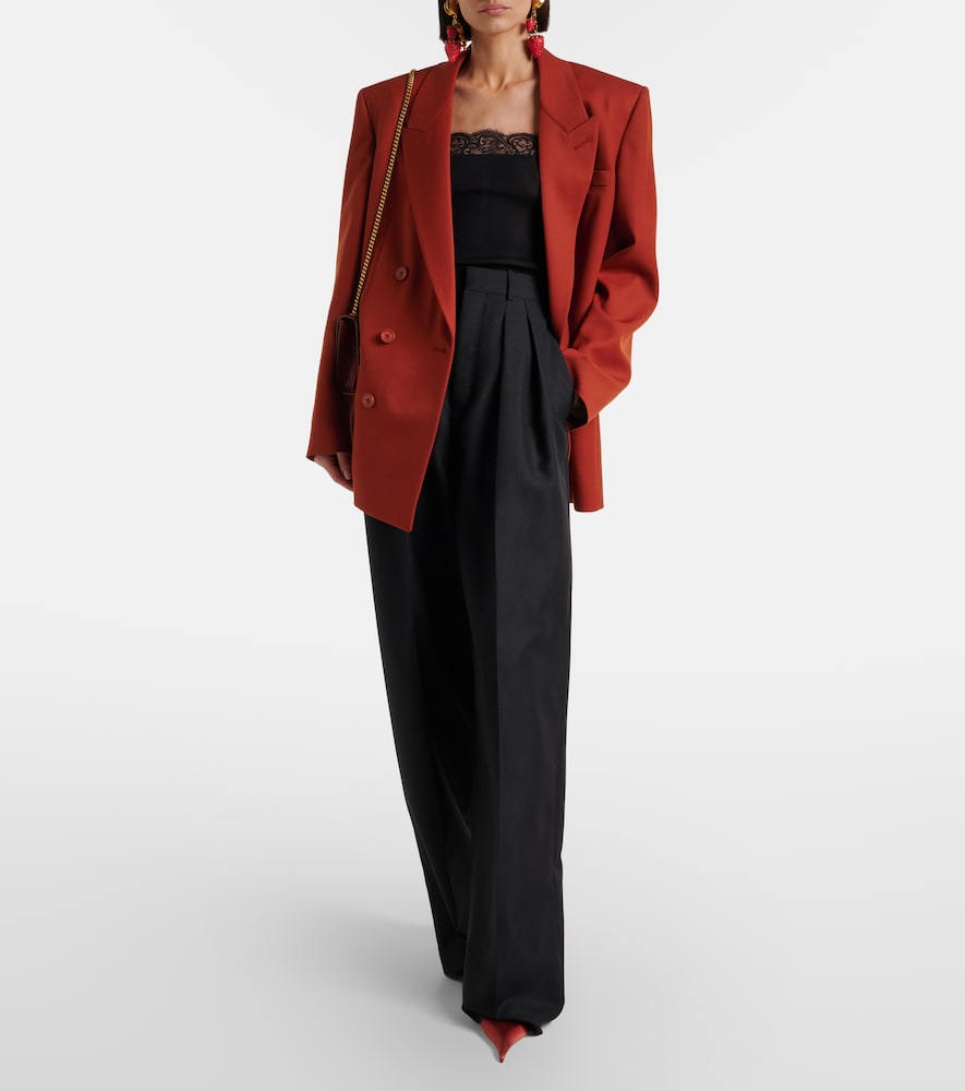  Saint Laurent Saint Laurent Top Aus Seide Mit Spitze 