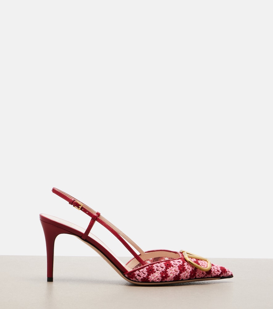  Valentino Garavani Valentino Garavani Slingback-pumps Vlogo Signature Aus Häkelstrick 
