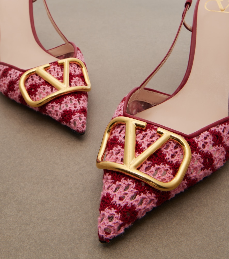 Valentino Garavani Valentino Garavani Slingback-pumps Vlogo Signature Aus Häkelstrick 