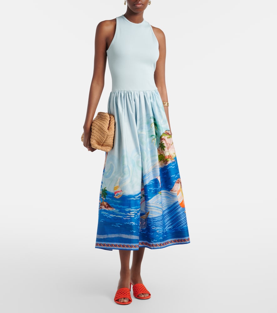 Alémais Printed cotton midi dress