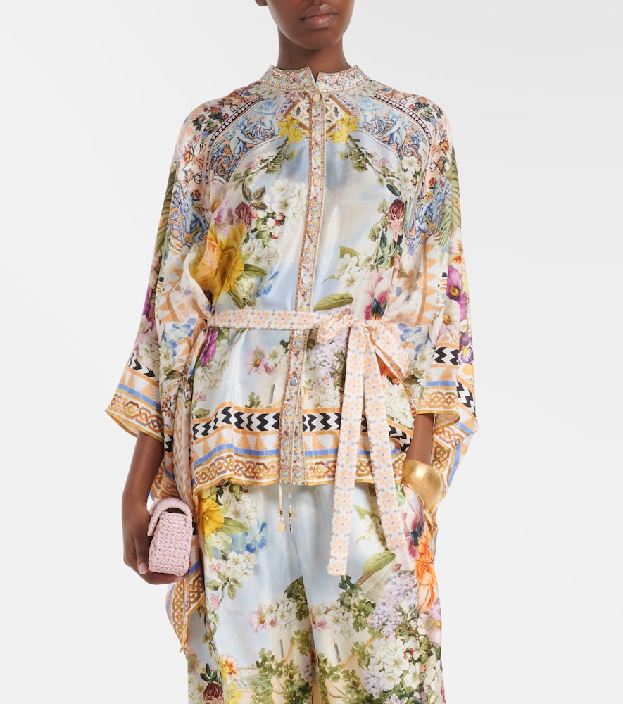  Camilla Camilla Embellished Printed Silk Blouse 