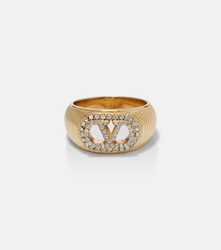 Valentino VLogo Swarovski-embellished ring
