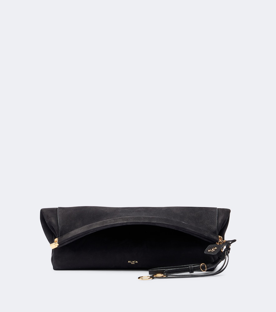 Alaïa Le Click Medium Leather Clutch In Black