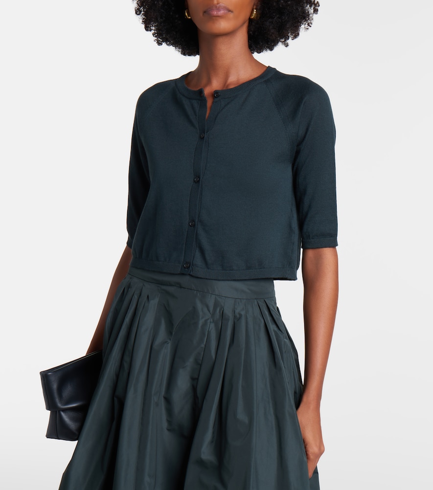 'S Max Mara Cropped cotton, silk and cashmere cardigan