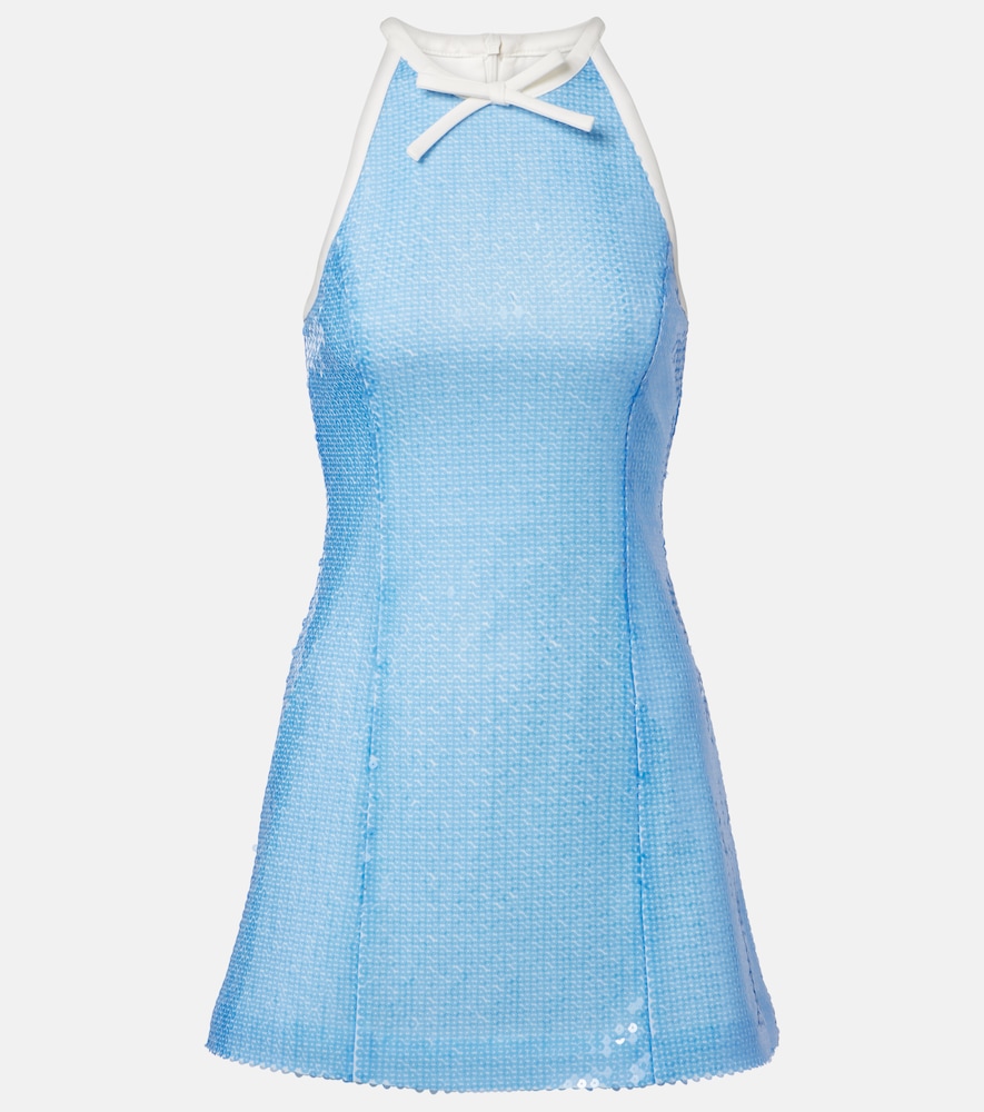Shushu/Tong equined halterneck minidress