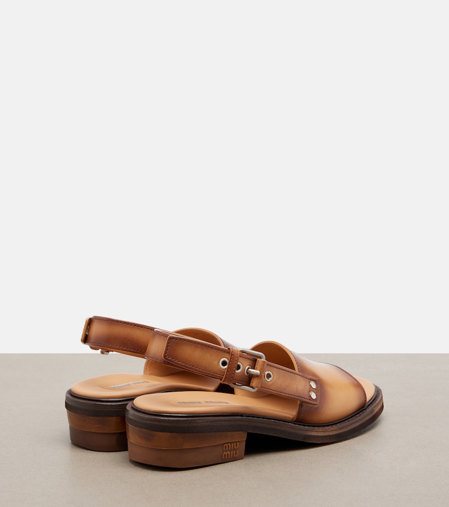  Miu Miu Miu Miu Slingback-sandalen Aus Leder 