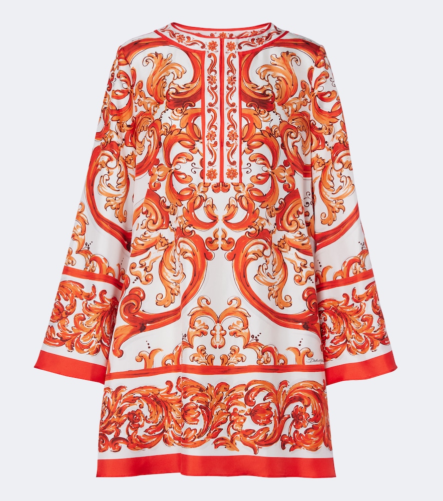 Dolce&Gabbana Women's Orange Majolica Silk Twill Kaftan UK Size 6 - Mytheresa