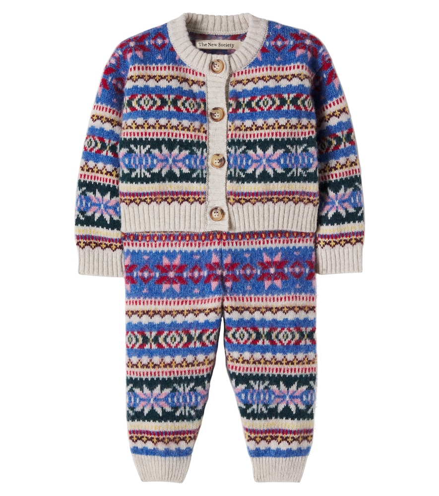 Baby – Set cardigan e pantaloni in misto lana