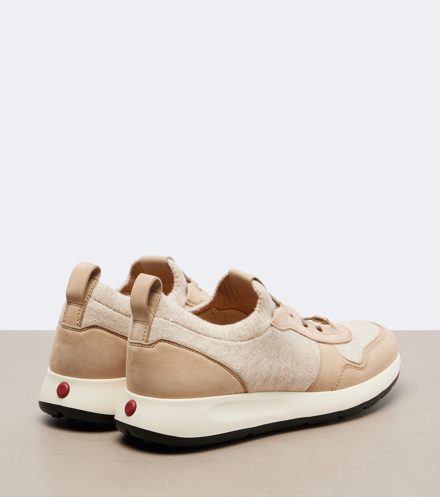 Leather-Trimmed Sneakers
