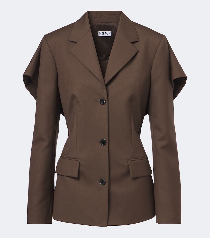 Blazer in lana con cappa