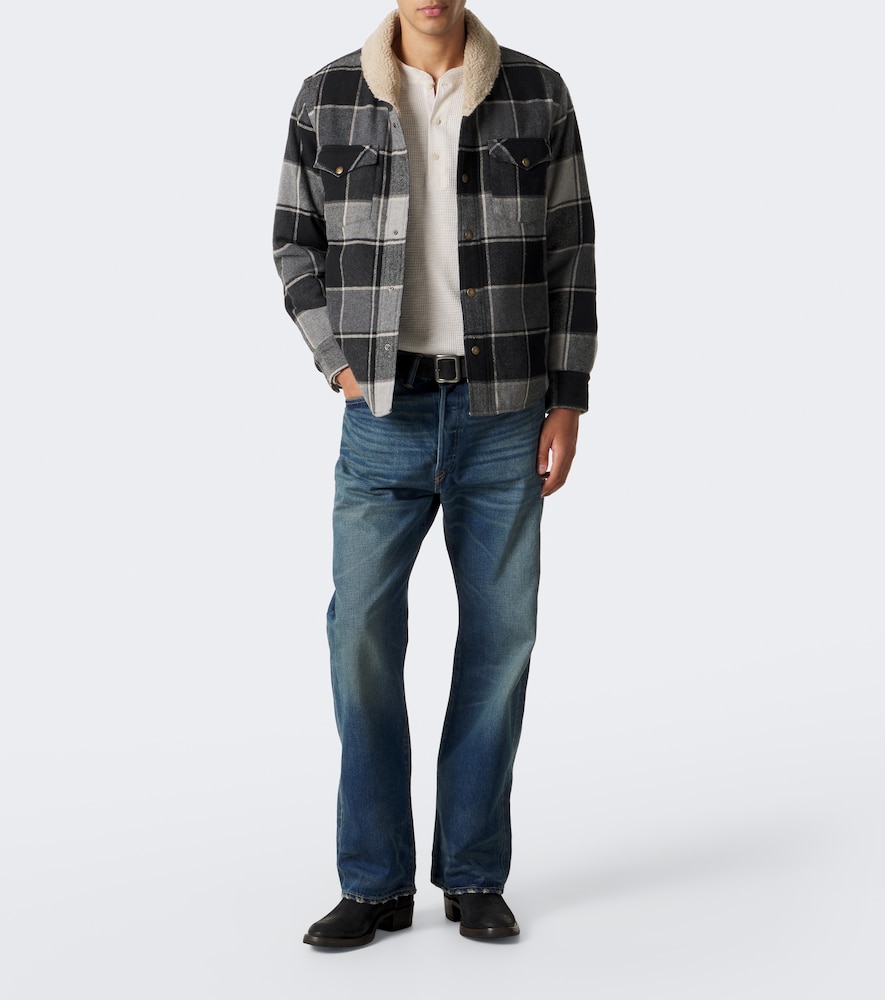 Padded Plaid Cotton Twill Overshirt