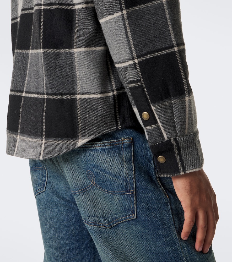 Padded Plaid Cotton Twill Overshirt