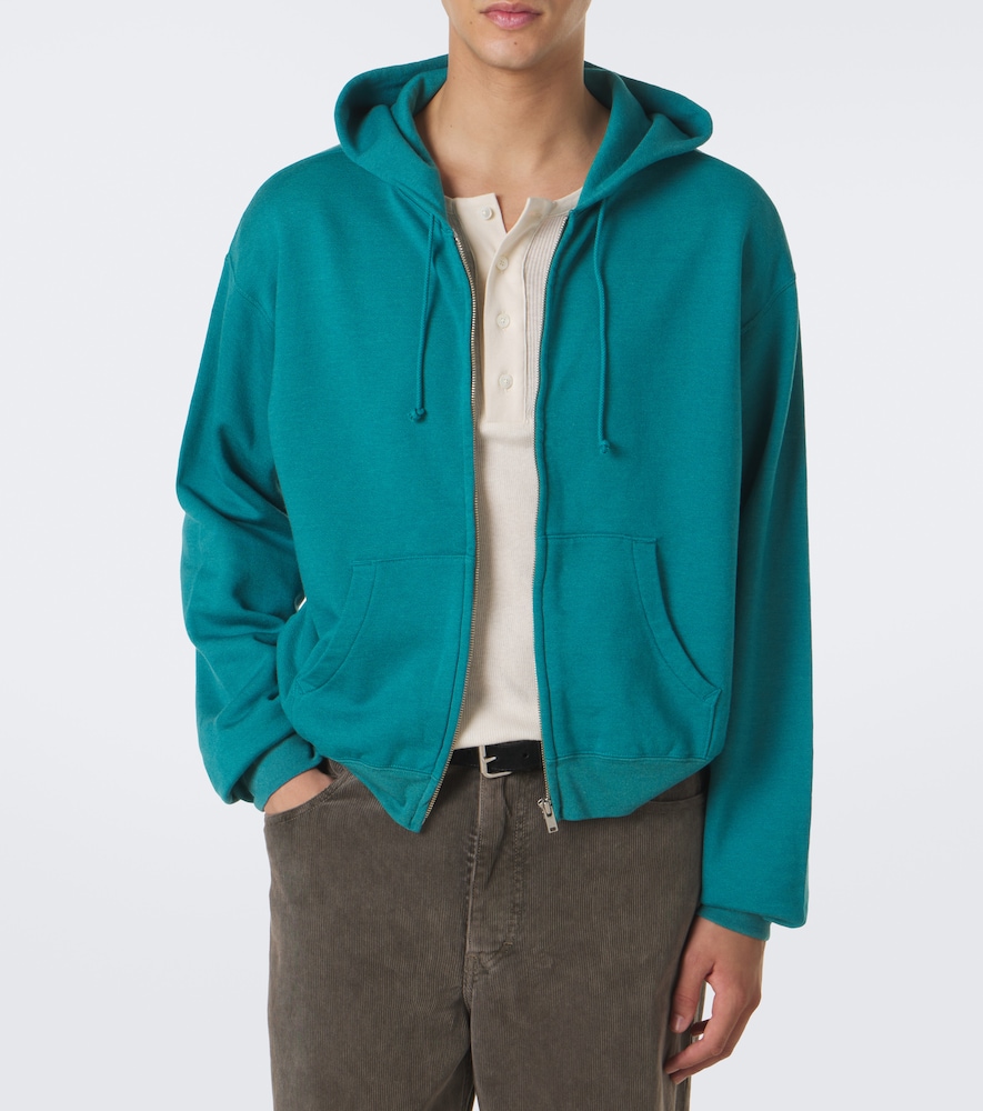Cotton, Wool, And Silk Zip-Up Hoodie