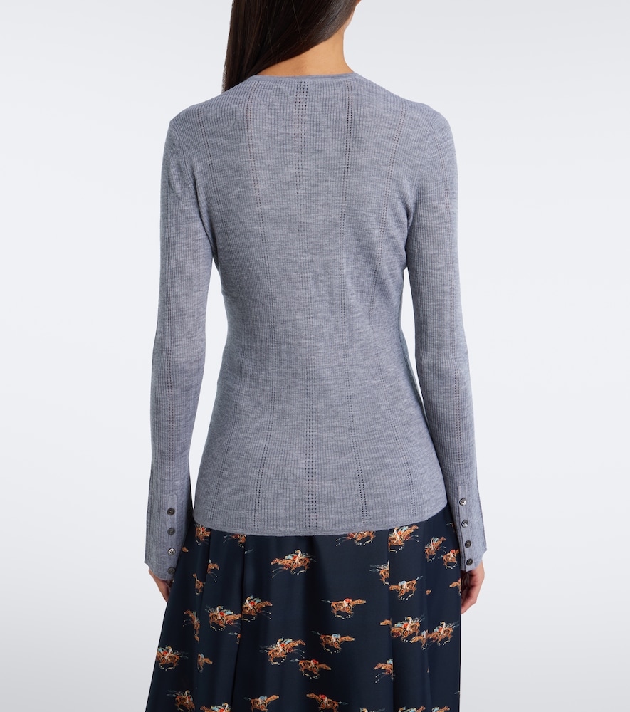 Olea Pointelle Wool Henley Shirt
