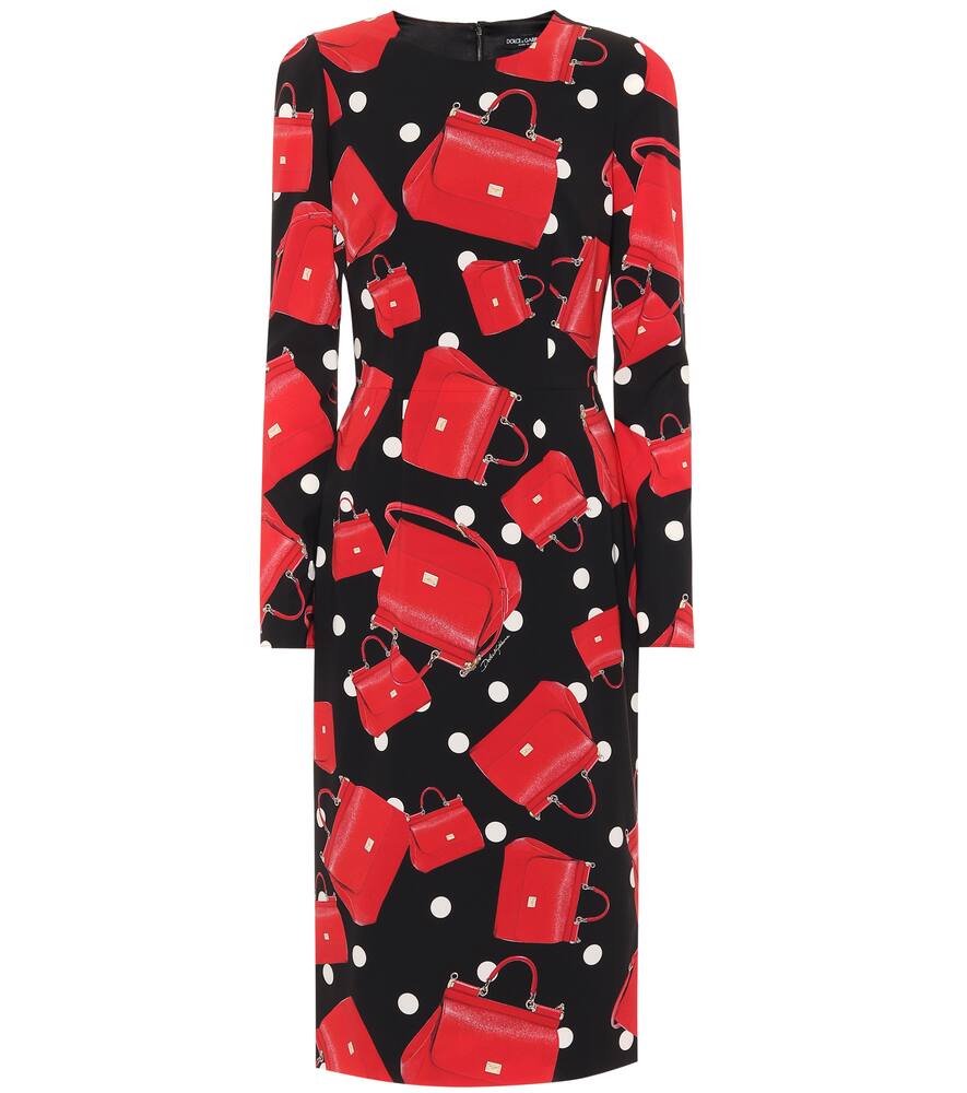 DOLCE & GABBANA SICILY PRINTED STRETCH SILK DRESS,P00401076
