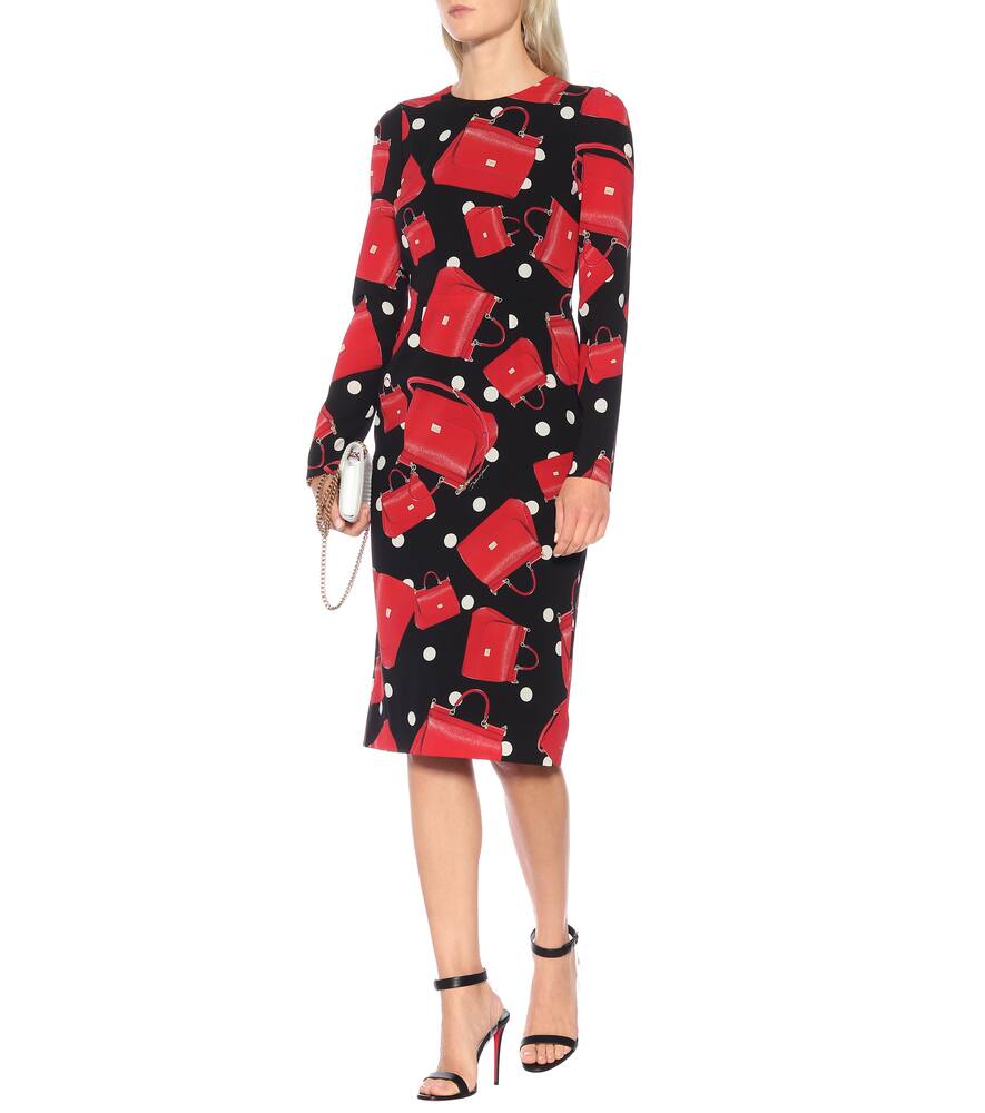 DOLCE & GABBANA SICILY PRINTED STRETCH SILK DRESS,P00401076