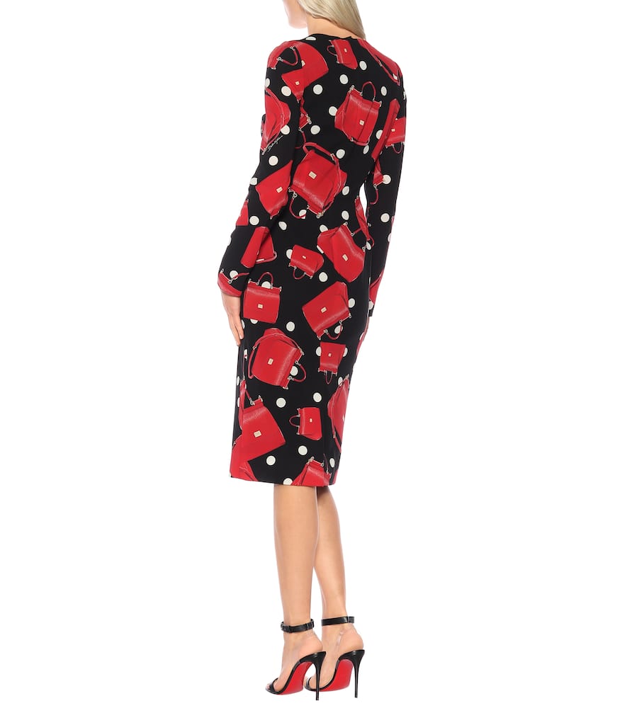 DOLCE & GABBANA SICILY PRINTED STRETCH SILK DRESS,P00401076
