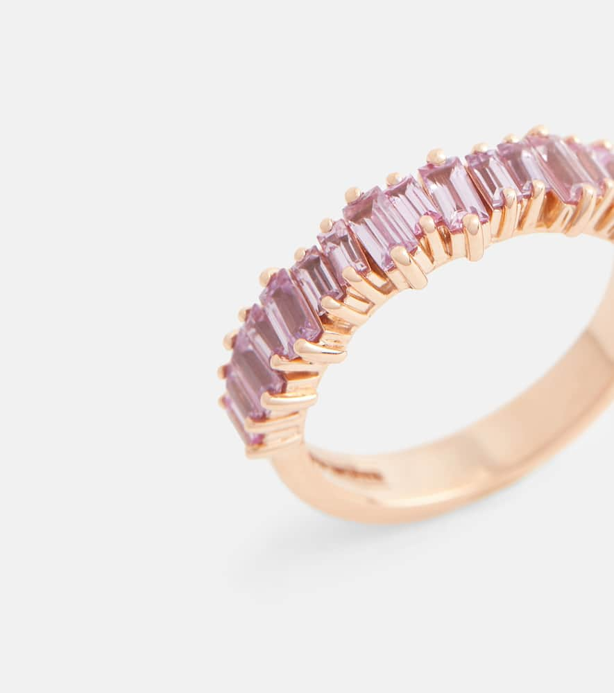 Shop Suzanne Kalan 18kt Rose Gold Ring With Sapphires In Pink