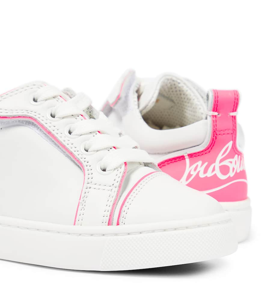 Shop Christian Louboutin Funnyto Leather Sneakers In White