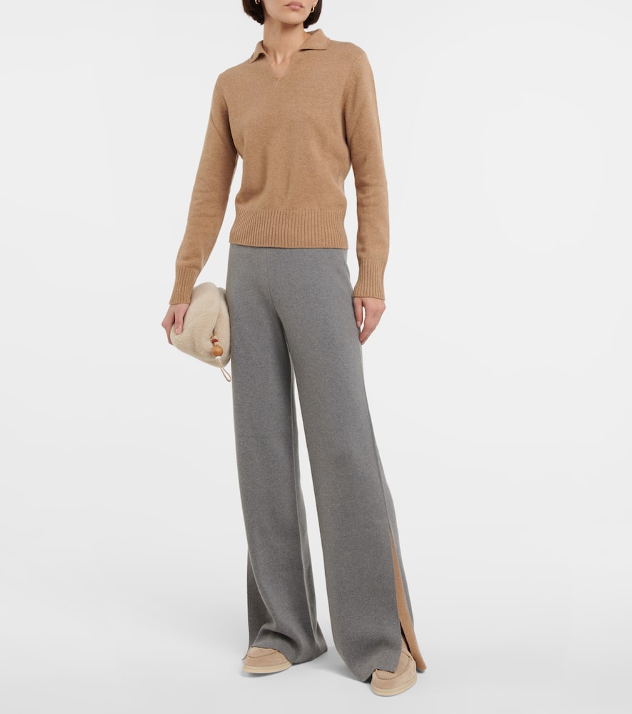 Shop Loro Piana Wide Cashmere Pants