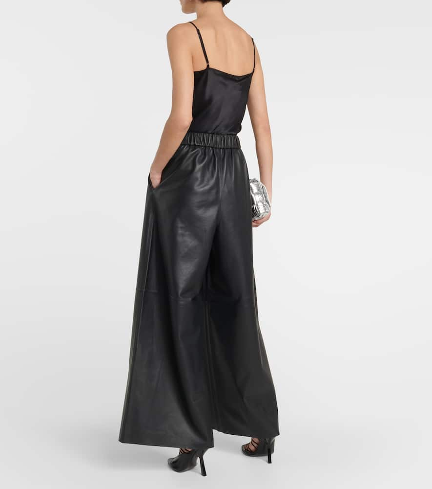 Shop The Frankie Shop Sydney Wide-leg Leather Pants In Black