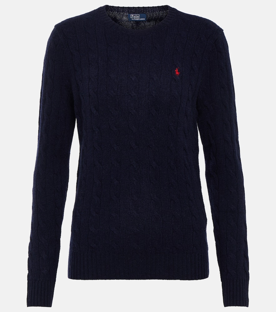 Polo Ralph Lauren Julianna Cotton Cable Crew Neck Sweater In Hunter Navy