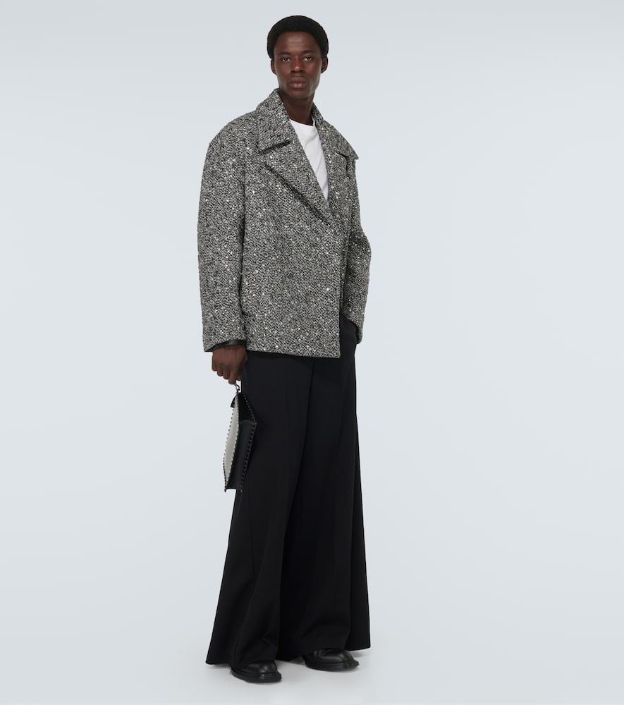  Valentino Valentino Embellished Boucle Wool-blend Jacket 