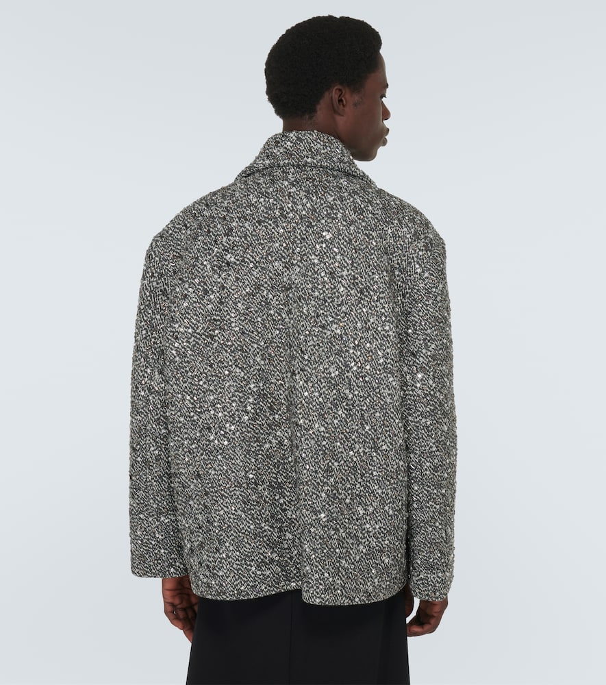  Valentino Valentino Embellished Boucle Wool-blend Jacket 