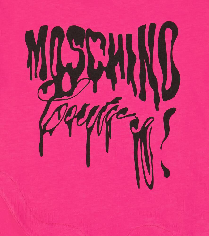 Moschino Bedrucktes T-shirt Aus Baumwolle In Pink