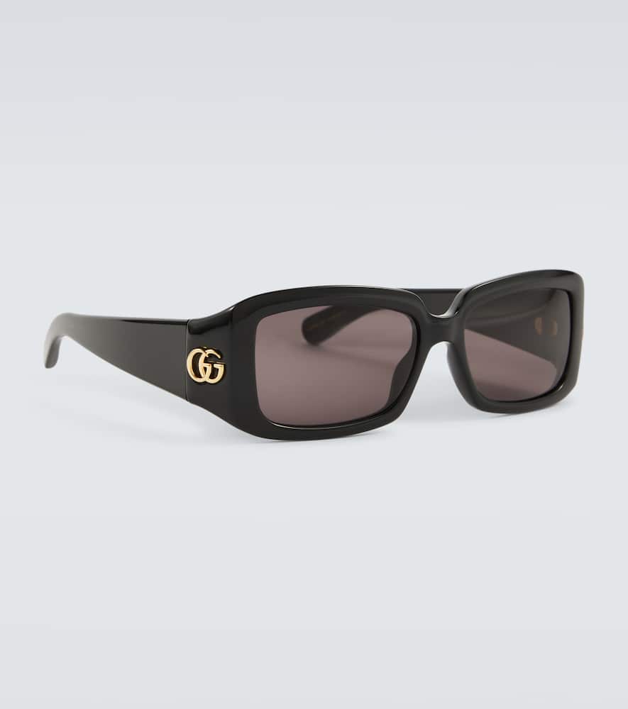 Gucci Double G Rectangular Sunglasses In Black