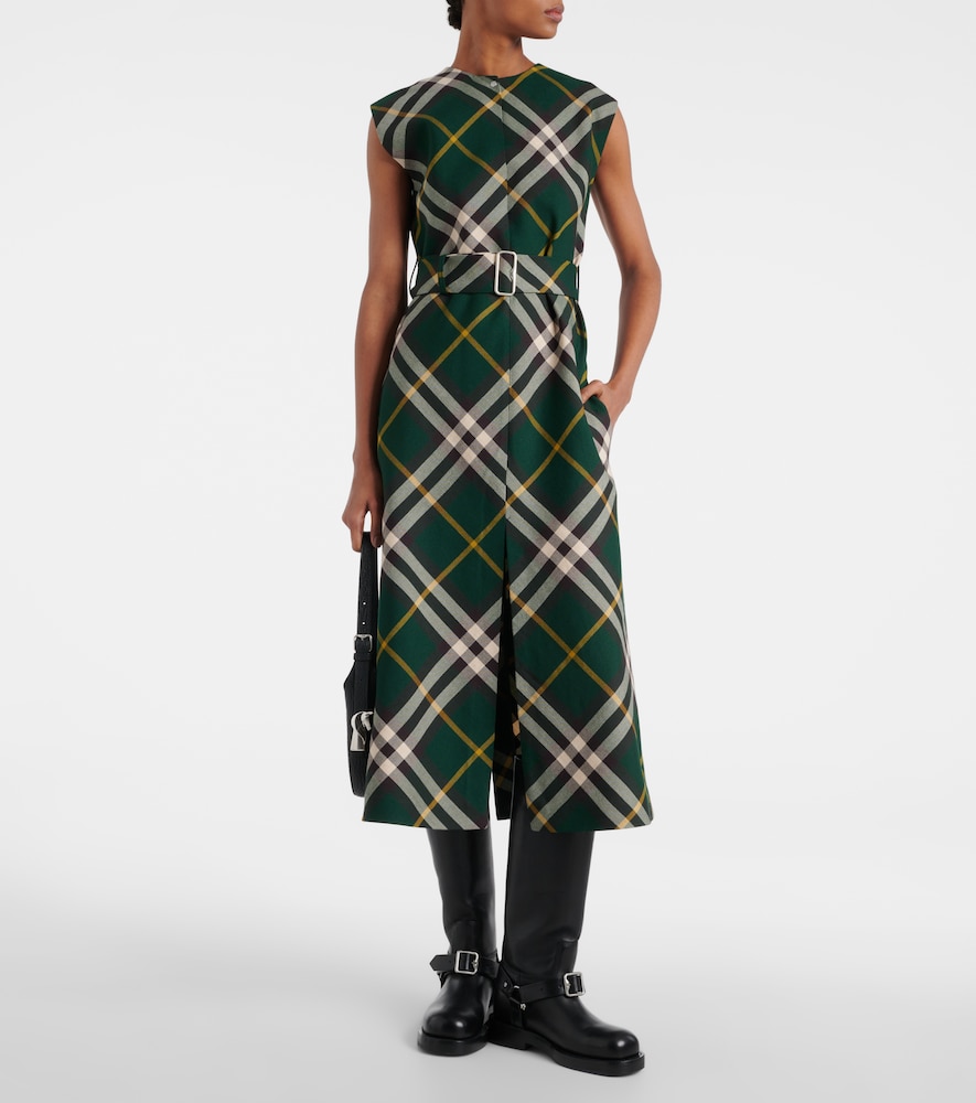  Burberry Burberry Midikleid Burberry Check Aus Wolle 