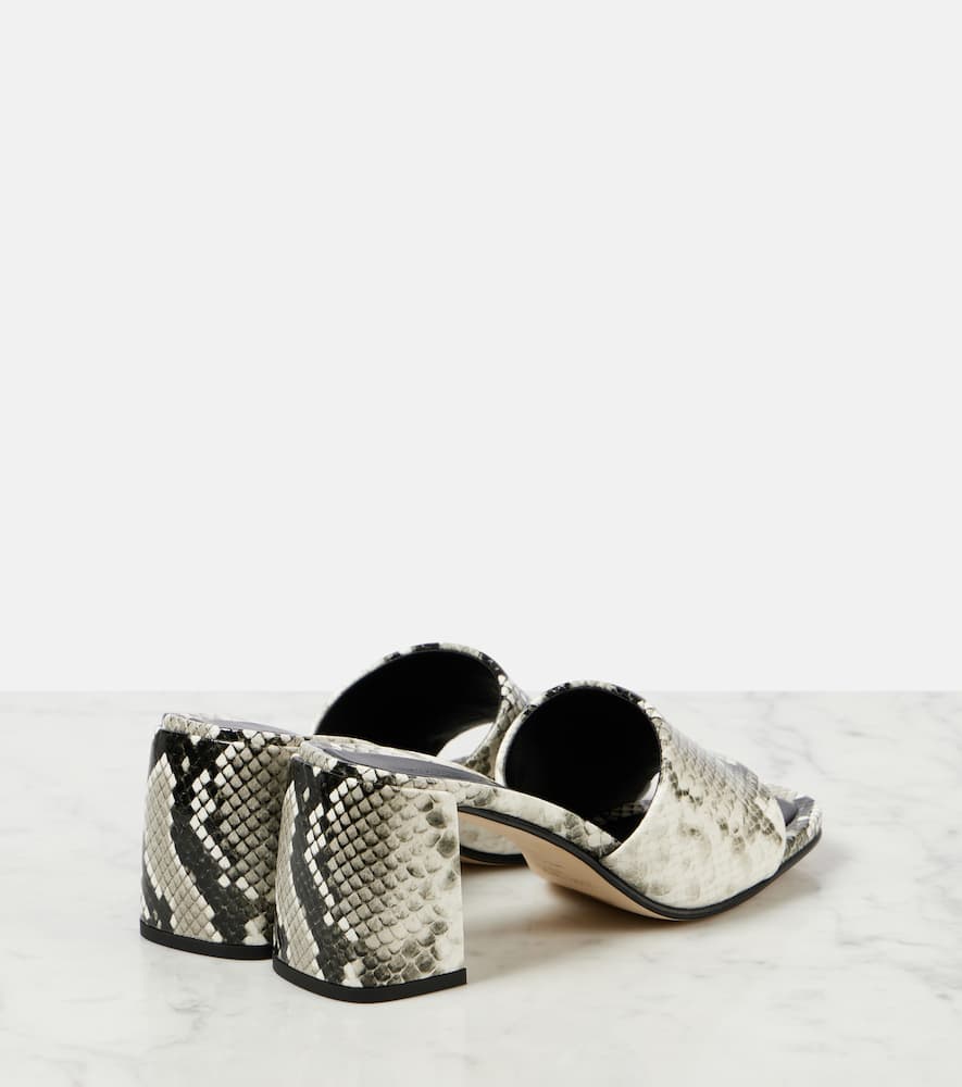Jimmy Choo Lena 70 Snake-effect Leather Mules In Roccia