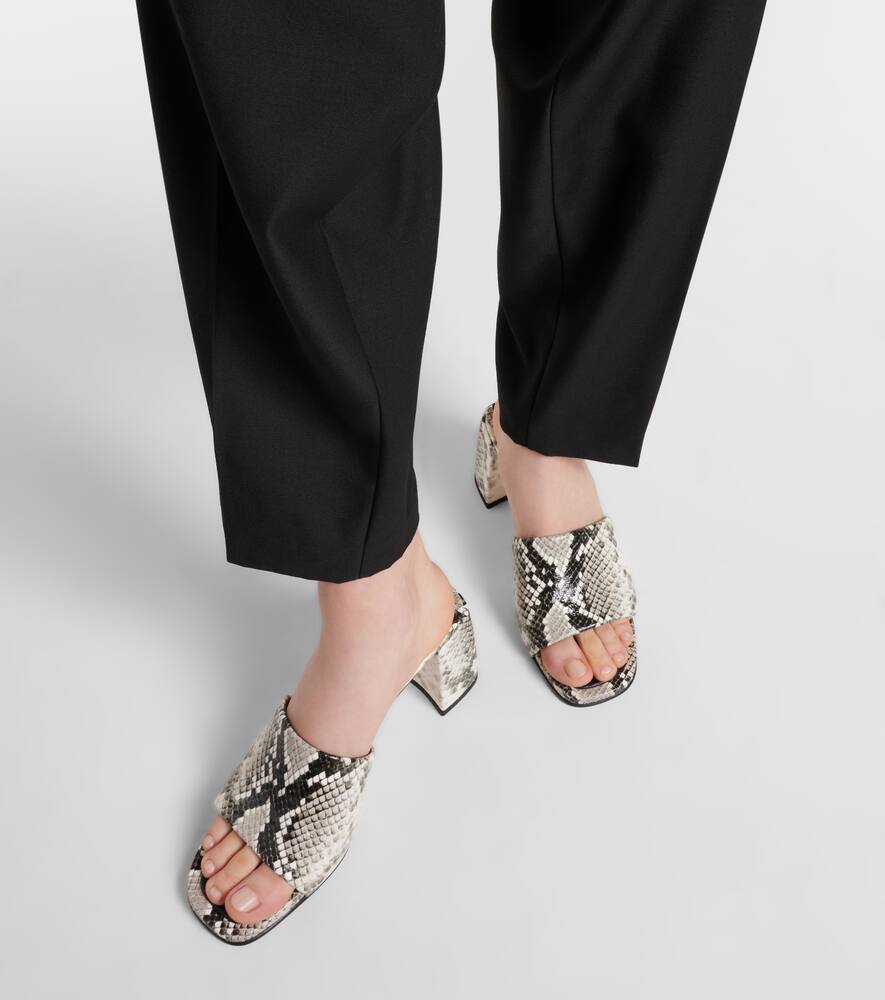 Jimmy Choo Lena 70 Snake-effect Leather Mules In Roccia