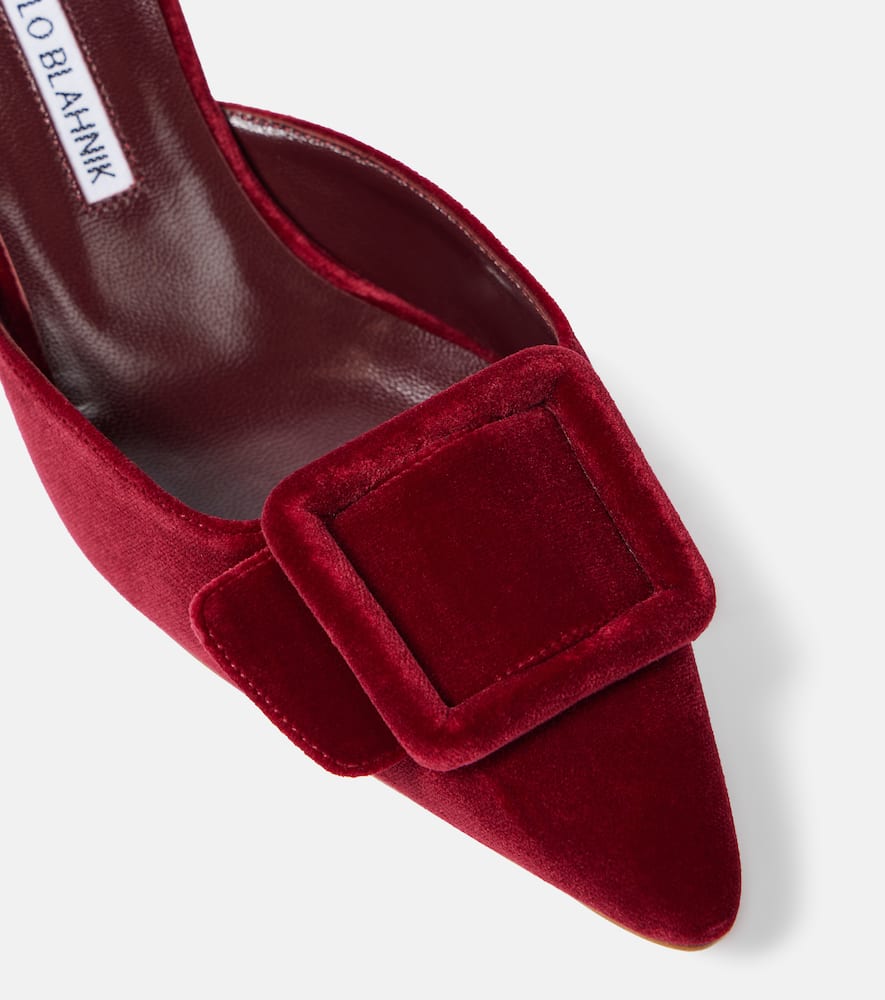Manolo Blahnik Maysale 50mm Suede Mules In Red