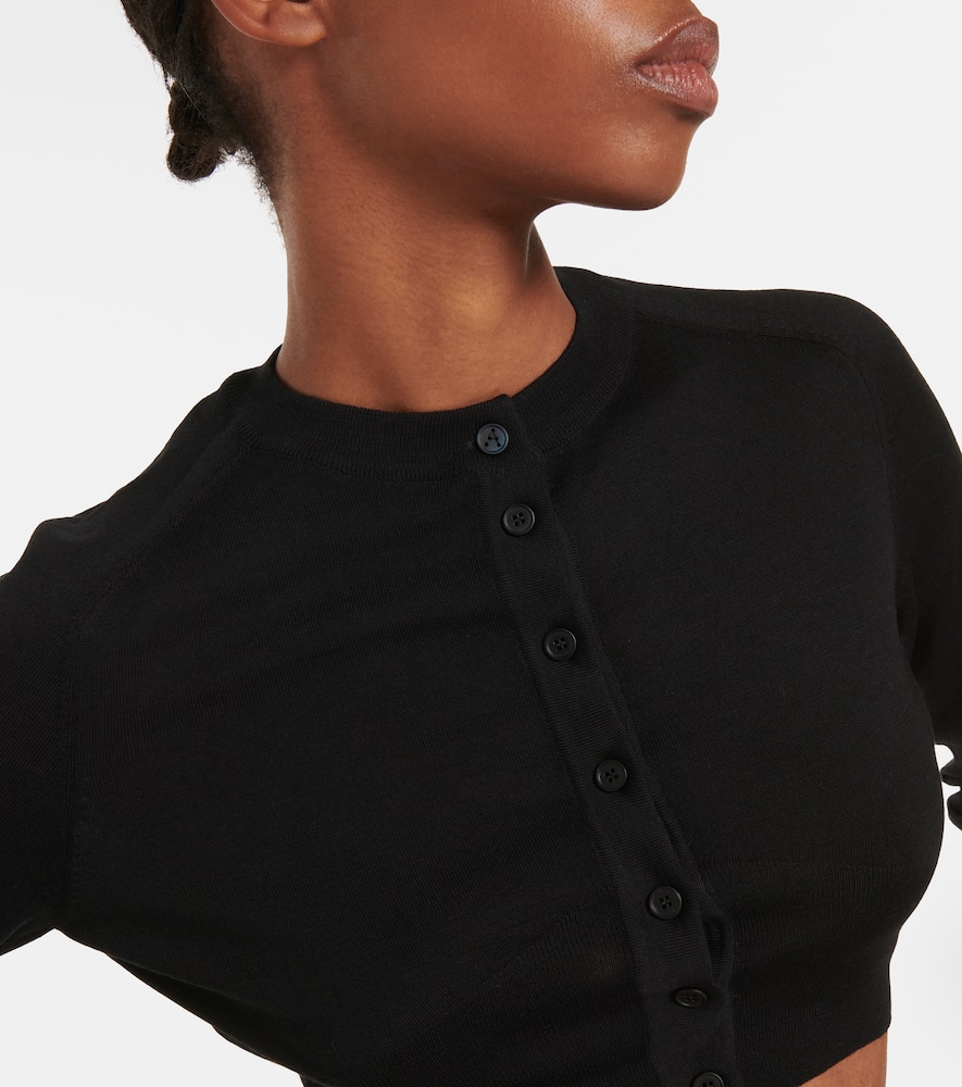 ALAÏA CROPPED WOOL-BLEND CARDIGAN
