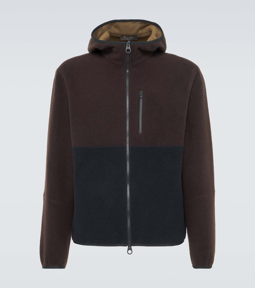 Colorblocked cashmere hoodie