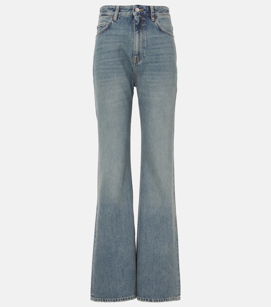 Mid-rise flared jeans