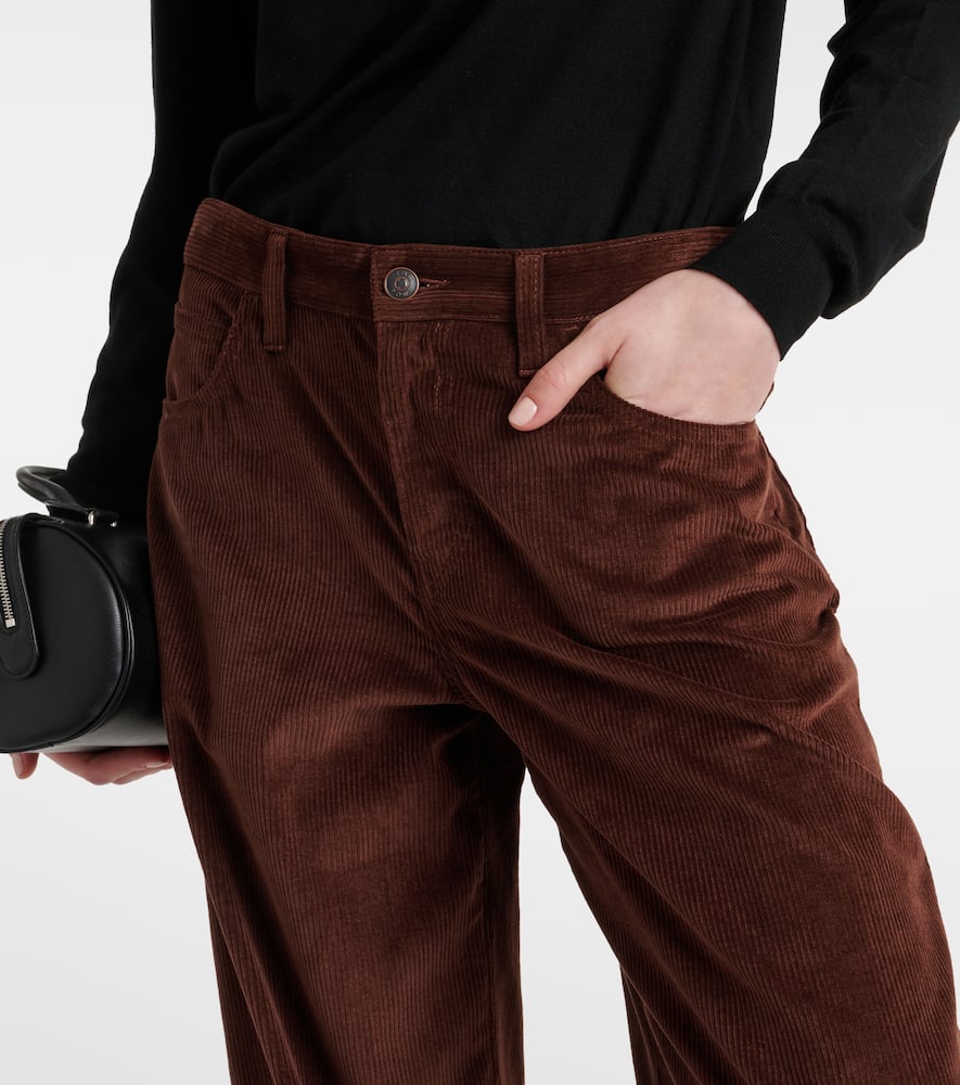 The Row Eglitta Corduroy Straight Trousers In Brown