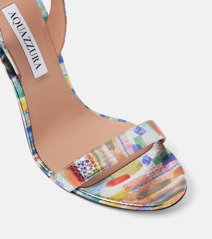 Aquazzura So Nude 105 Printed Snake-effect Leather Slingback Sandals In Multicoloured