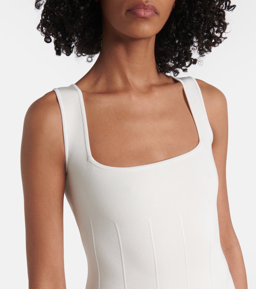 Galvan Off-the-shoulder Beaded-chain Open-back Satin Gown In White