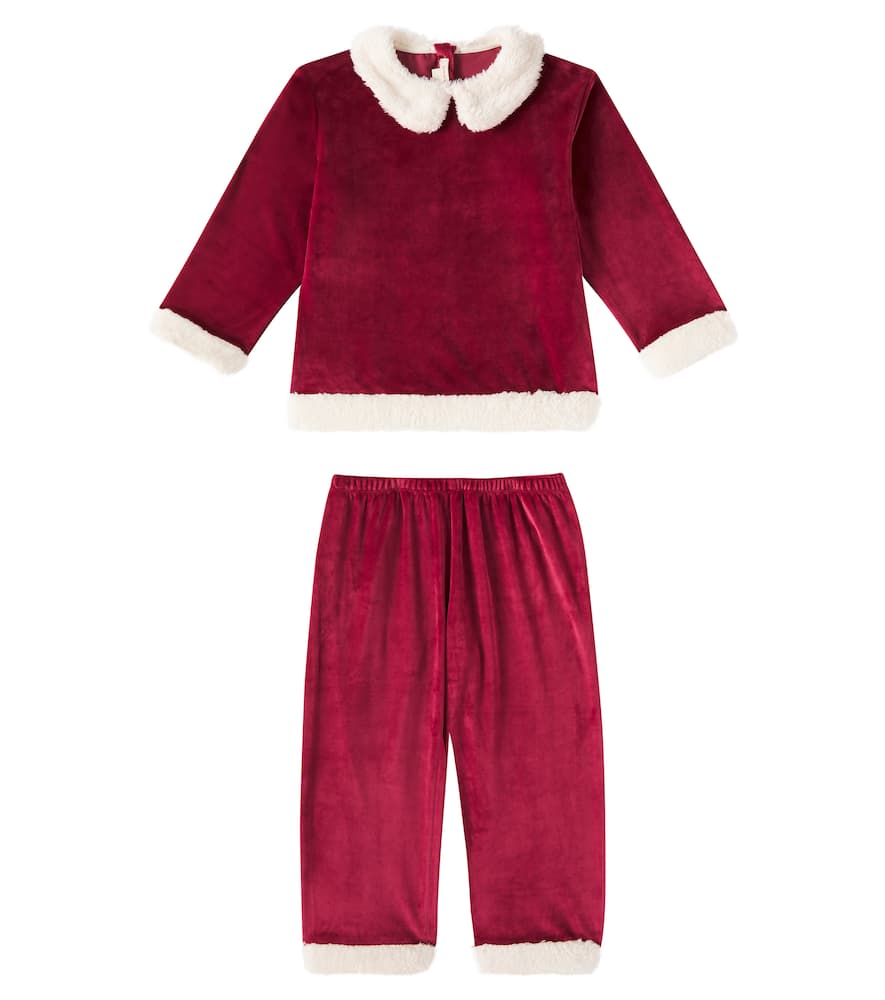 Konges Slojd Velvet Sweater And Pants Set In Burgundy