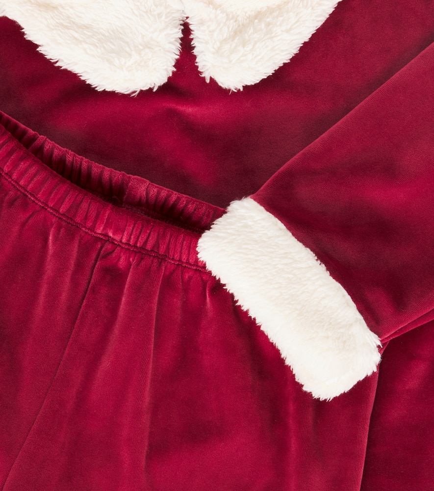 Konges Slojd Velvet Sweater And Pants Set In Burgundy
