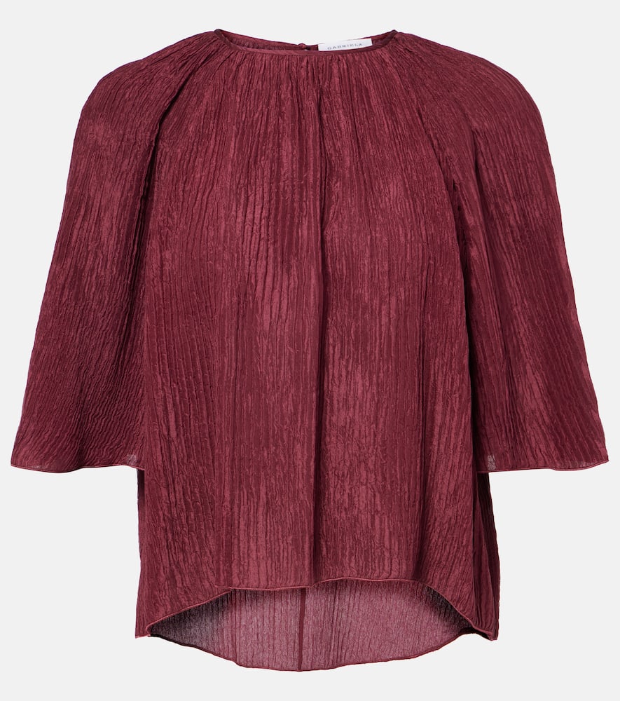Gabriela Hearst Nula Silk Top In Burgundy